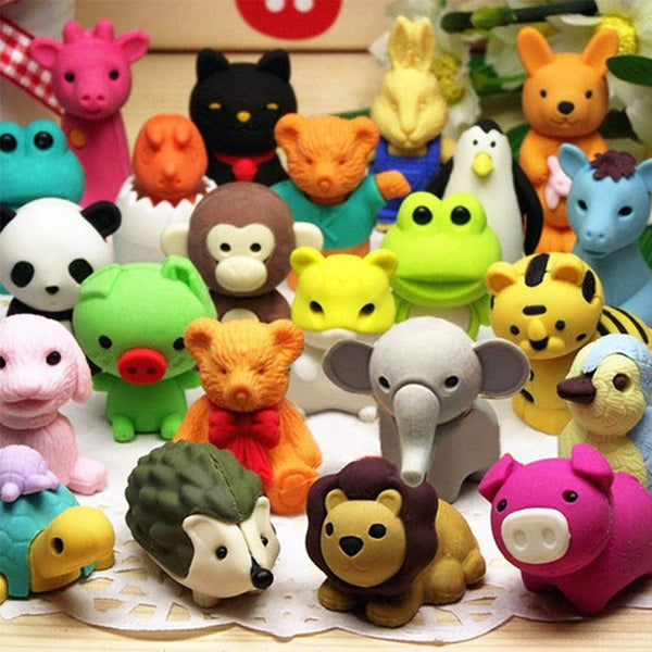 46Pcs Animal Erasers Bulk, Mini Puzzle Erasers for Kids, Party Favors, Classroom Prizes, and School Supplies