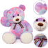 Tezituor 40in Giant Teddy Bear, Big Stuffed Animal Plush, Rainbow Purple Soft Gifts for Baby Shower, Birthday