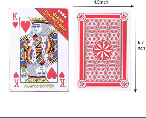 Jumbo Playing Cards, Oversized Playing Cards, giant playing cards, 4.5"X6.7" Giant Deck Poker