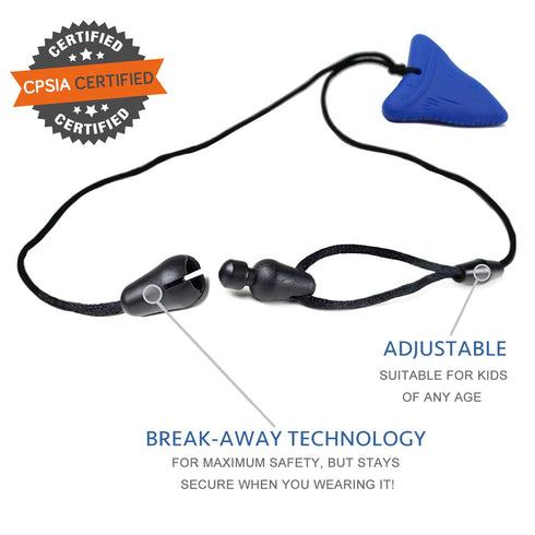 Xtra Tough (XT) Shark Tooth Chew Necklace for Kids - Chewing Teether Necklace for Autism Sensory
