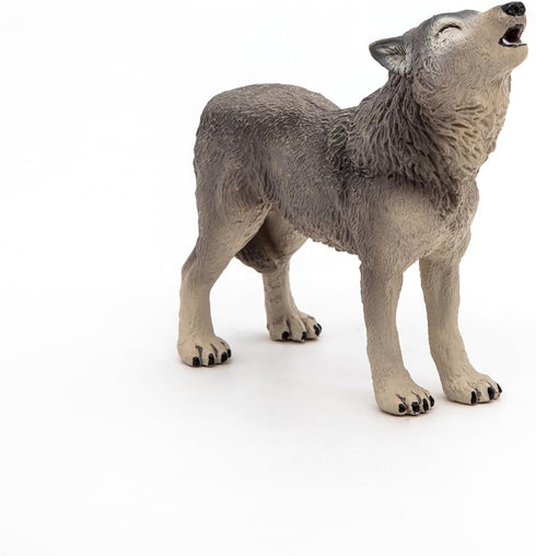 Papo Hand-Painted Figurine, Wild Animal Kingdom Howling Wolf, 50171, Collectible for Children