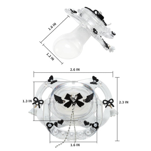 CutiePlusU Extra Large DIY Big Shield Pacifier - White