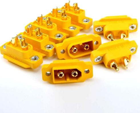 SoloGood Amass 10 Pcs XT60E1-M Mountable XT60 Male Plug Connector for RC Models