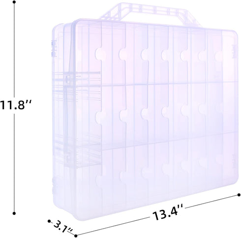 KISLANE Double Sided Toy Car Storage Case for 48 Toy Cars, Matchbox Cars, Mini Toys, Portable Transparent Storage