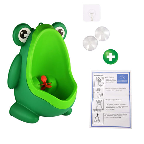 sundee Cute Frog Standing Potty Training Urinal for Boys Toilet with Funny Aiming Target - Blackish Green