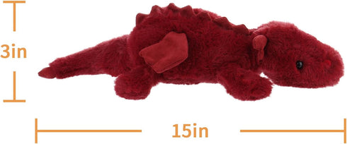 Dragon,15 Inches) Apricot Lamb Toys Plush Plum Lying Dragon Dinosaur Stuffed Animal Soft Cuddly Perfect for Child (Red