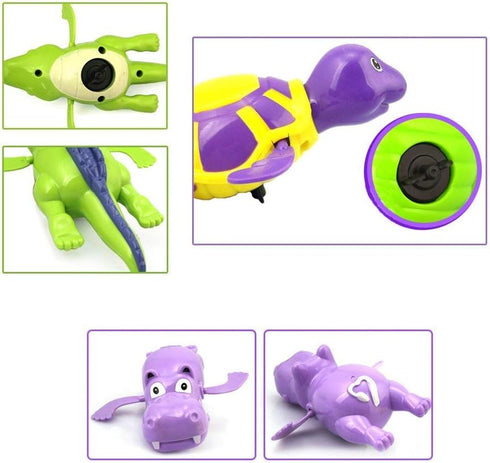 Floating Wind-up Bath Water Toys - 6 Pcs Sea Animal Bath Toy Set for Kids and Toddlers, Bathtub Playset