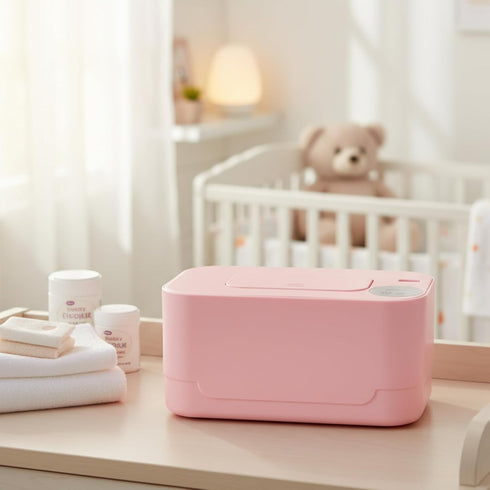 Pineeseatile Baby Wipes Warmer, Baby Wipe Warmer, Portable Wipe Dispenser with Adjustable Temperature & Night Light