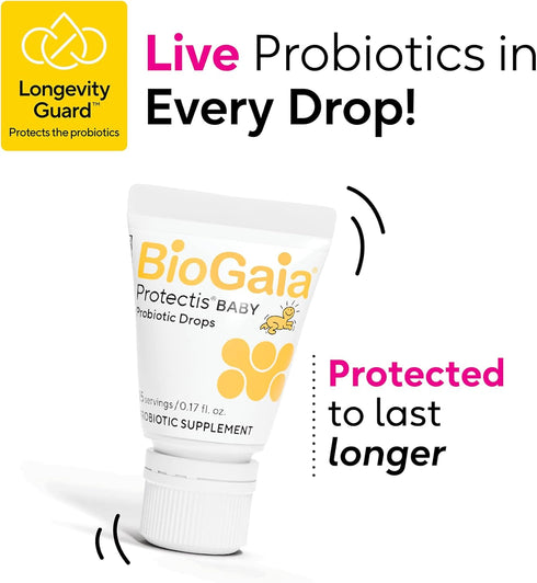 5mL BioGaia Protectis Baby Probiotic Drops | Baby Essentials for Colic & Gas Relief | Safe for Newborns | Ease Crying
