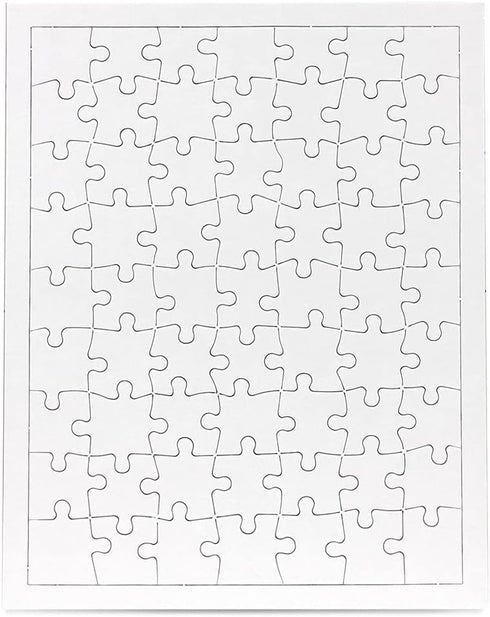 Hygloss Products Blank Rectangle Puzzle for Decorating - Kids Jigsaw Activity, 8.5 x 11 Inches, 63 Pieces