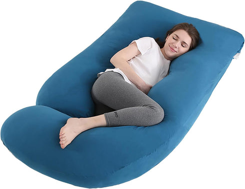Jcickt Pregnancy Pillow J-Shaped Full Body Pillow,59 inch with Jersey Cover Easy to