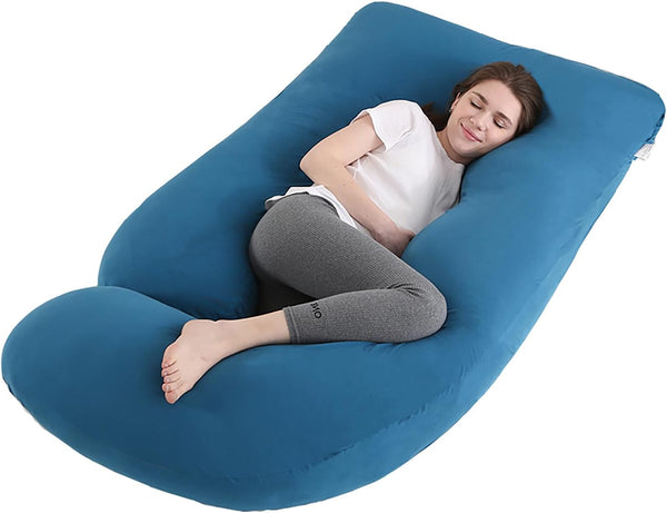 Jcickt Pregnancy Pillow J-Shaped Full Body Pillow,59 inch with Jersey Cover Easy to