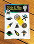 Color Change Target Stickers Space Edition with Sticker Applicator Tool for Easy Install. Aiming Stickers for Potty