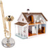 Copper Miniature Trombone with Stand and Case, Dollhouse Musical Instruments Accessories for Mini Musical Model