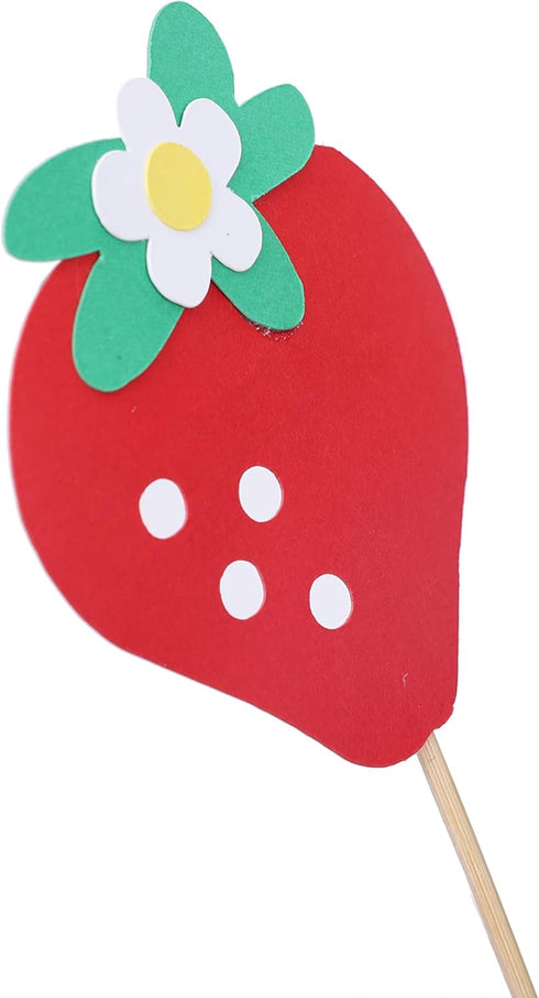 LINLULU 1st Set Strawberry High Chair Banner - Strawberry Themed Birthday Decoration Including One High Chair Banner