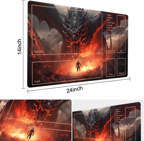 MTG Playmat, Non-Slip Backing, Ideal for TCG Card Game Enthusiasts, Purify Land (Dragon Roar-Deck)