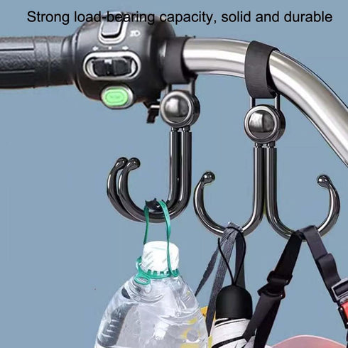 (Black,8 Pack) Baby Stroller Hooks Clips,Multipurpose Strolller Straps for Hanging Diaper Bags,Purse,Stroller