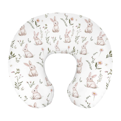 Wicbfdfv Cute Bunny Daisy Floral Nursing Pillow Cover Ultra-Soft Comfortable for Baby Girls
