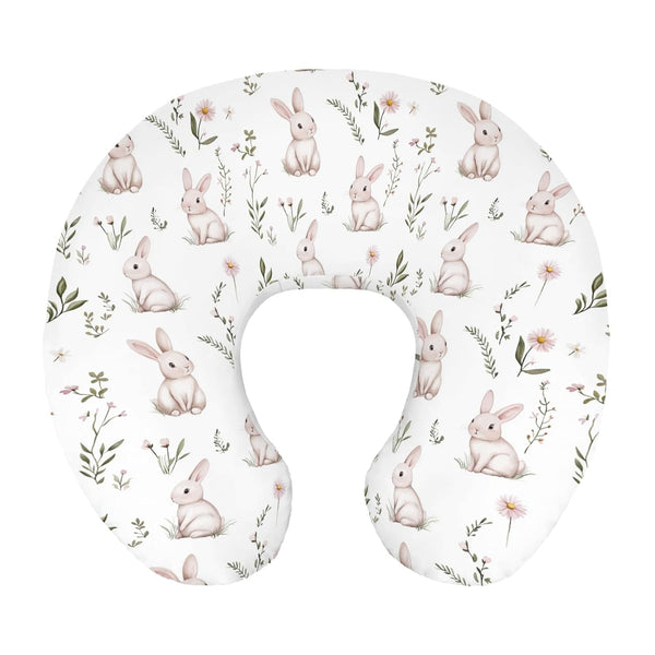 Wicbfdfv Cute Bunny Daisy Floral Nursing Pillow Cover Ultra-Soft Comfortable for Baby Girls