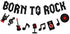Born to Rock Glitter Banner - Music Note Garland for 1950's Rock and Roll Party Decorations, 1st Birthday Supplies