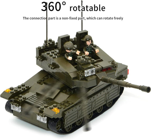 Set,Merkava WW2 5 8-12(343 QLT Military Tank Building Blocks Armed Tank with Soldier Figures,Toys Gift for Boys Pcs)