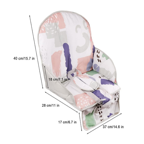 High Chair Pad, High Chair Cushion, Cute Pattern, Comfortable Seat Belt Design, Soft and Comfortable Seat Cushion