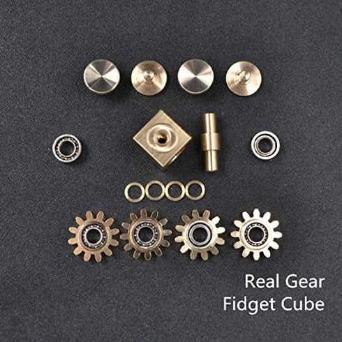 Pure Brass Cube Gears Linkage Fidget Spinner Toys, Ideal Gift for ADHD/ADD/Autism to Relieve Stress & Promote Focus
