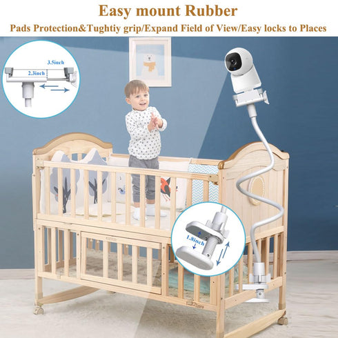 Derebir E30 E220 C220 E21/ E110 C2110 T8417/ T8354/ T8300 Flexible Baby Monitor Stand Mount Holder Compatible with eufy