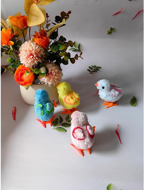 Bunny and Jumping Chick Wind Up Toys for Kids, Easter Party Favors and Goody Bag Fillers