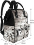 FHEDVBN Backpack Mummy Backpacks Daypack Music Notes Print Diaper Bag for Women Multifunction Waterproof for Mom Dad