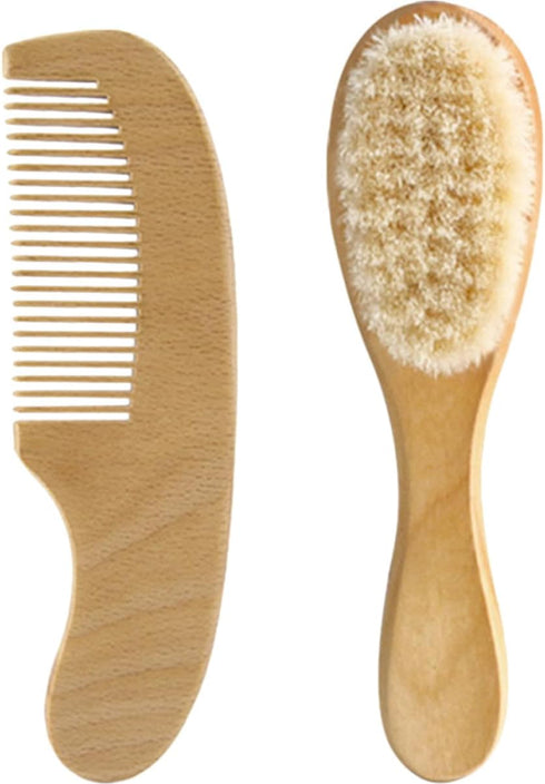 KOMBIUDA Infant Hair Brush Set Brush Comb for Newborns Toddler Hair Accessories
