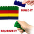 ArtCreativity Building Block Stress Relief Toys for Kids, Set of 12, Stacking Foam Squeeze Toys in 4 Colors