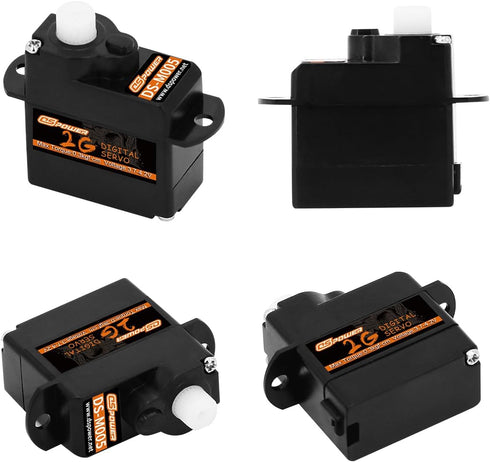 DSPOWER 5PCS 2G 3.7-4.2V 1/24 Plastic Gear Mini Servo, RC Micro Coreless Motor Digital Servos Kit for Fixed-Wing