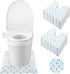 FCQWMTSD 60 Pack Disposable Toilet Commode Mat,Non-Slip Waterproof U-Shape Commode Pads for Adult