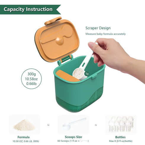 WAN-WAN Baby Formula Dispenser on the go, Milk Powder Formula Container for Travel
