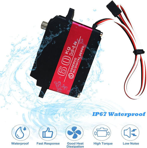 ANNIMOS 60KG 8.4V 1/5 270 Digital Servo High Voltage Stainless Steel Gear Large Torque High Speed Waterproof Baja