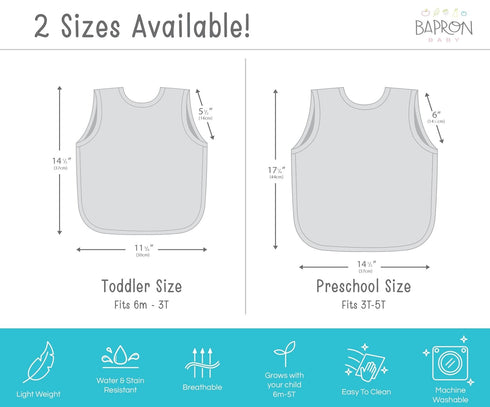 BapronBaby Cookies & Milk Bapron - No Neck Tie Safer Bib for Baby & Toddler (Soft Waterproof Stain Resistant; Machine