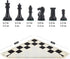 Tournament Portable Chess Set with 20" Silicone Board Mat, 4" King Plastic Weighted Pieces, 2 Extra Queens & Carrying