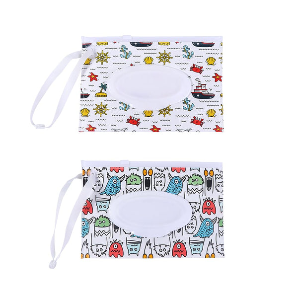 Generic 2/3/4 Pcs Wipes Dispenser Refillable Reusable Wipe Holder Wipe Pouch Case Wipe