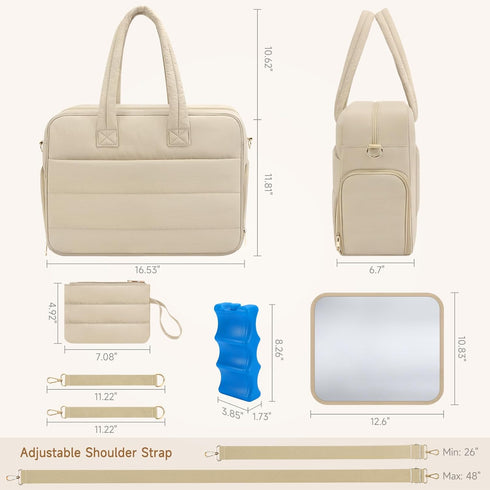Zalirium S1/S2 15.6" Pack,Camel Breast Pump Bag with Insulated Breast Milk Cooler Pocket, Fits Spectra & Most Pumps