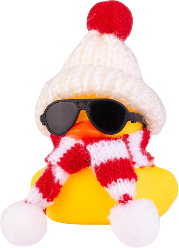 Christmas Rubber Ducks Toys, Yellow Duck Car Ornaments for Dashboard Decorations