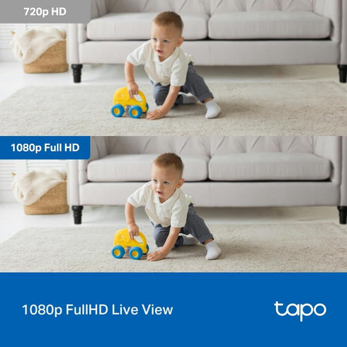 Tapo 1080p 360 360 Pan/Tilt Indoor/Outdoor Security Camera Free Person/Baby Cry Detect & Motion Track, View, Color