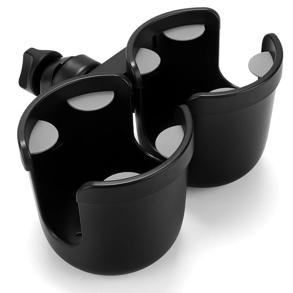 Accmor Double Cup Holder for Stroller, Universal Bike Cup Holder, 2-in-1 Cup and Phone Holder for Stroller, Wheelchair