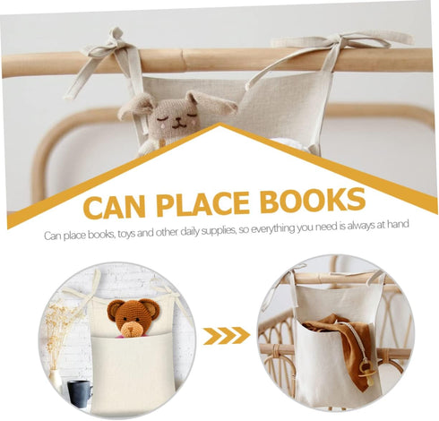 Cabilock Bedside Hanging Organizer Pouch Multi Functional Storage Bag for Diapers Sundries for Cribs Cabinets Bedrooms