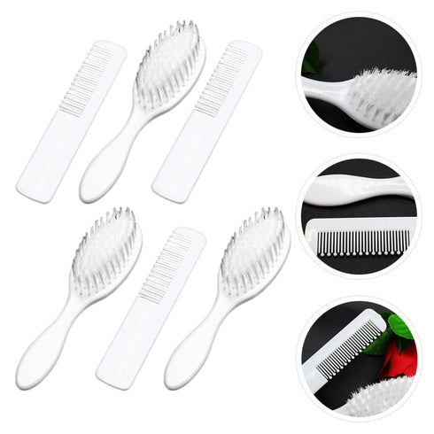 Set 3pcs Set Hair Brush Comb for Newborns and Infants, Soft Bristle Scalp Massager and Detangle Comb, Gentle Grooming