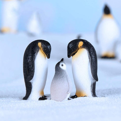 MAOMIA Cute Ocean Animal Penguin Model Collection Playset, Realistic Penguin Figurines for Easter Eggs Cake Toppers