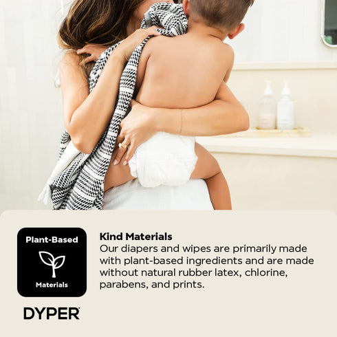 DYPER Viscose from Bamboo Baby Diapers Size 1, Cloth Alternative, Day & Overnight, Hypoallergenic