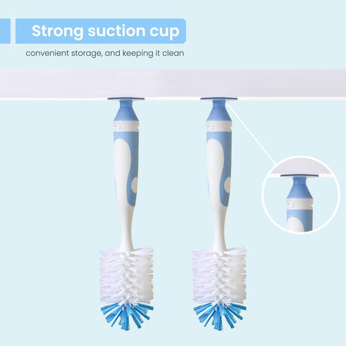 4-in-1 Baby Bottle Brush Set, BPA-Free Bottle Cleaner Brush Set, Includes Nylon Bottle Brush, Cap, Straw, Nipple Brush