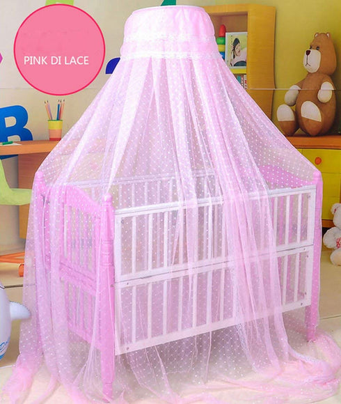 Mulaza Baby Mosquito Net Baby Toddler Bed Crib Dome Canopy Netting (Pink)