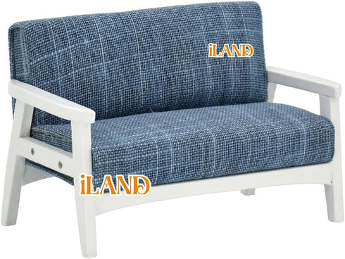 Set 1/12 iLAND Dollhouse Couch and Miniature Sofa with Mini Houndstooth Cushions, Dollhouse Furniture on Scale